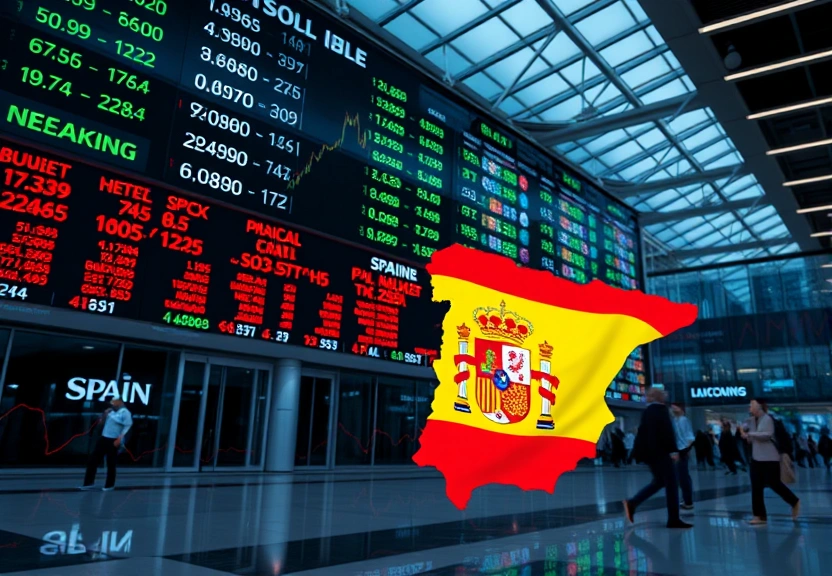 Representação visual de Spain's Stock Market Dips at Close: IBEX 35 Falls by 0.04%