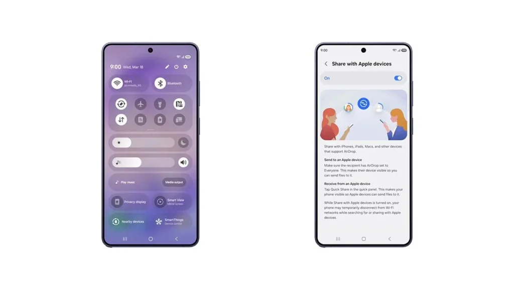 Galaxy S26 Agora tem Integração com AirDrop da Apple