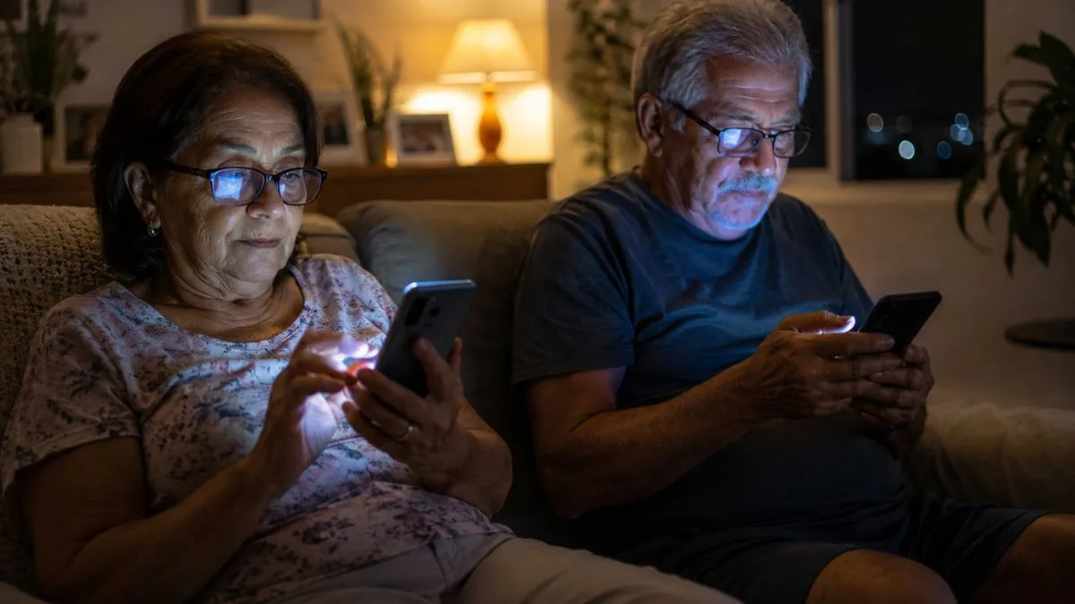 Tempo de tela excessivo no celular causa ansiedade e insônia em idosos 60+