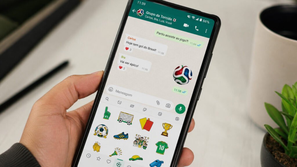 WhatsApp atualiza emoji com a bola Trionda para a Copa de 2026 e lança Status de Canal