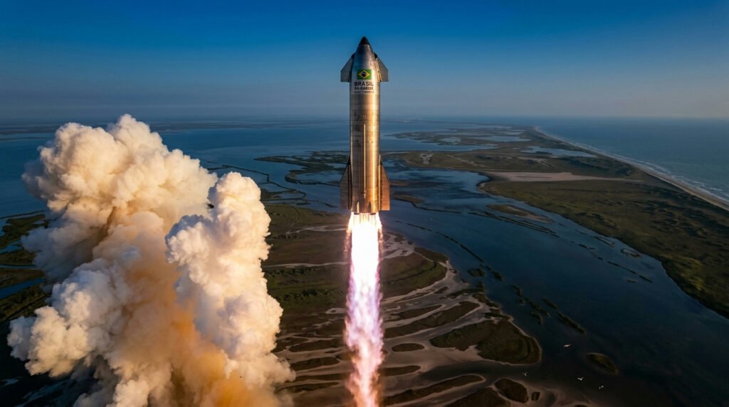 Starship alcança órbita terrestre em missão histórica da Spacex