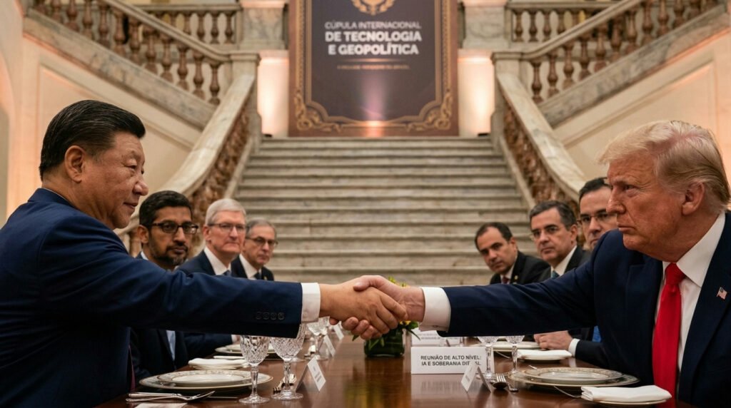 Tecnologia e geopolítica marcam jantar entre Donald Trump e Xi Jinping