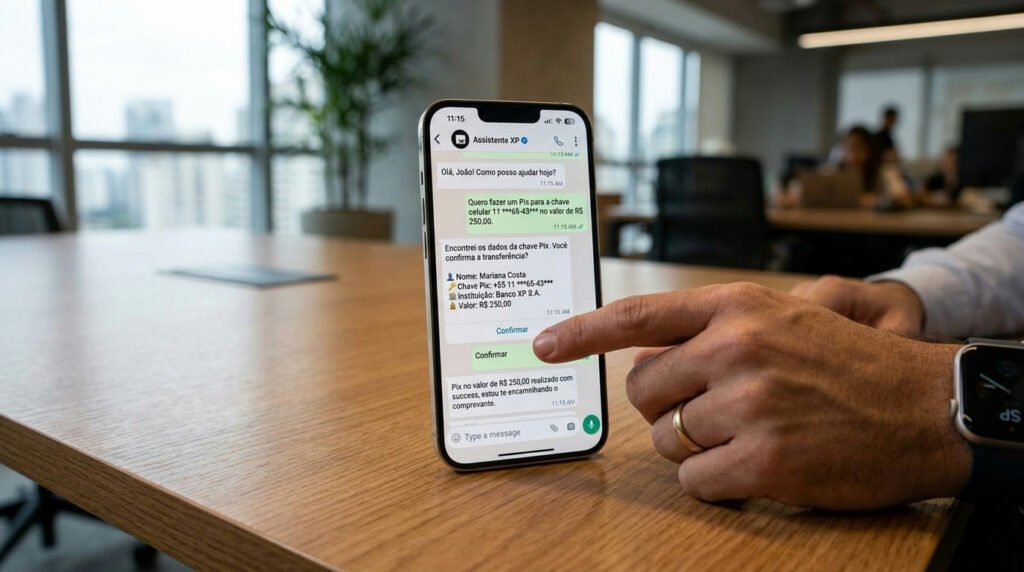 XP libera movimentações financeiras e PIX diretamente pelo Whatsapp