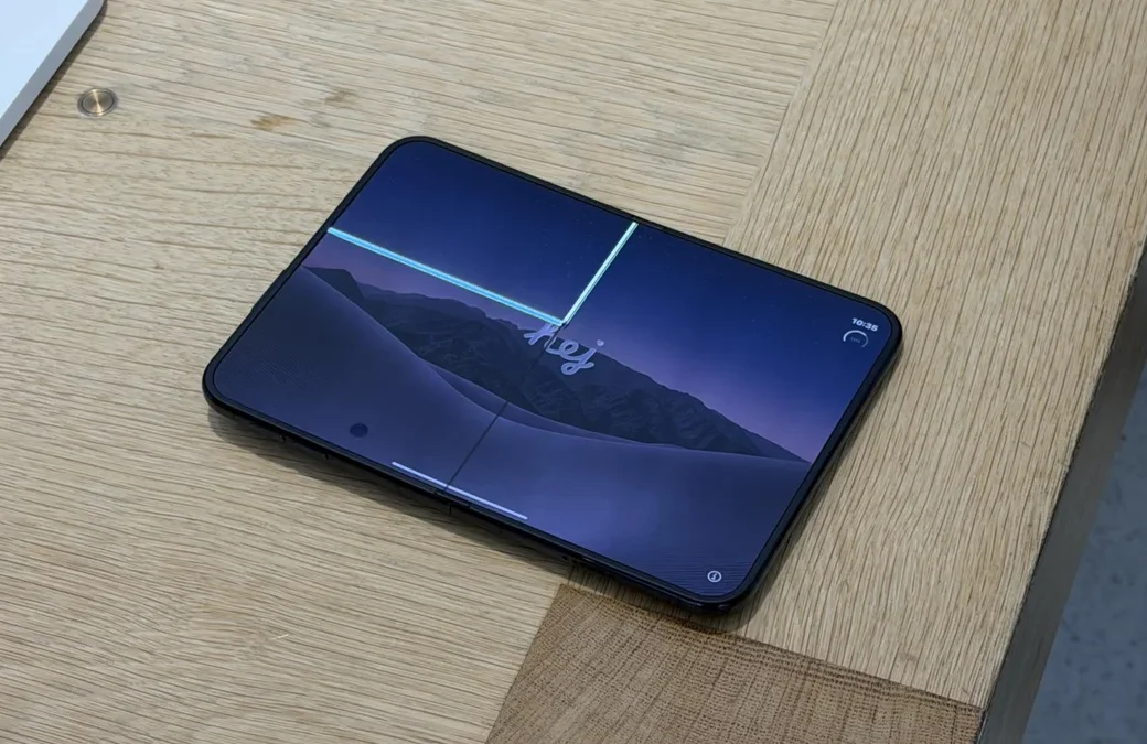 Dobradiça de celular dobrável com grãos de areia, risco para a tela do iPhone Duo