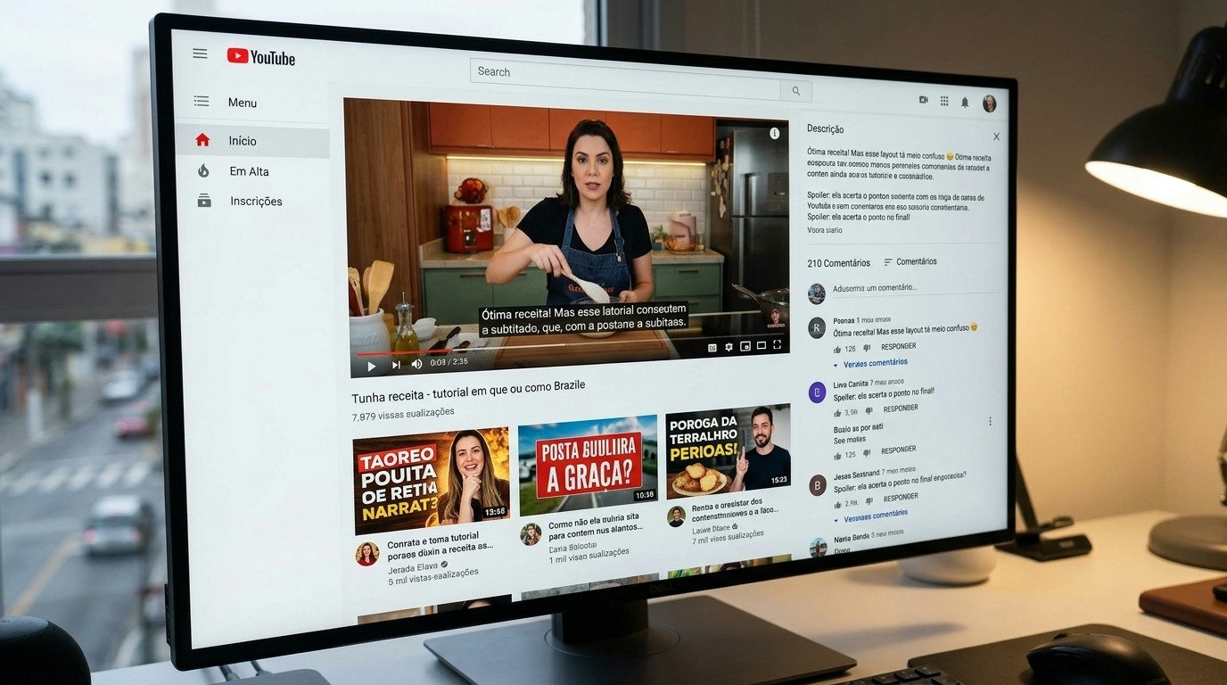 Novo layout do Youtube para desktop gera críticas por excesso de elementos na tela